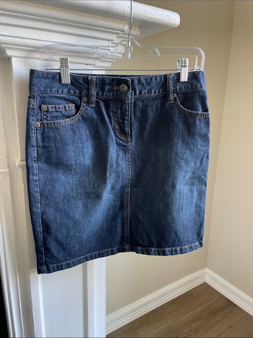 Anne Klein Dark Blue Denim Mini Skirt